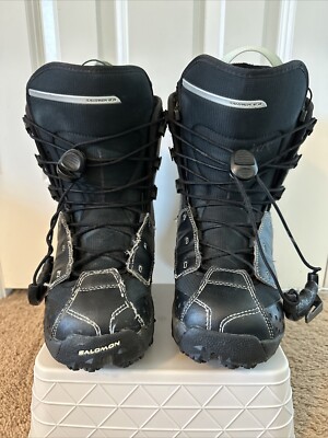 Salomon Ivy Snowboard Boots Black Womens Size 7 Custom Fit Sport Quick Lace