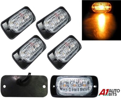 4x 3 LED Strobe Blinkende Recovery Lightbar 12V Bernstein LKW Leuchtfeuer 12V 24V