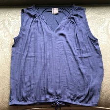 Anthropologie Dolan Left Coast Blue Sleeveless Top Size Large