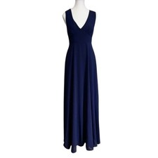 BHLDN CAPULET BRIDESMAID NAVY CHIFFON EVENING GOWN DRESS - S