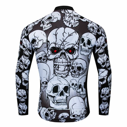 Men's Skull Cycling Jersey Long Sleeve Road Bike Clothing Cycle Top Shirt S-5XL - Bild 3 von 10