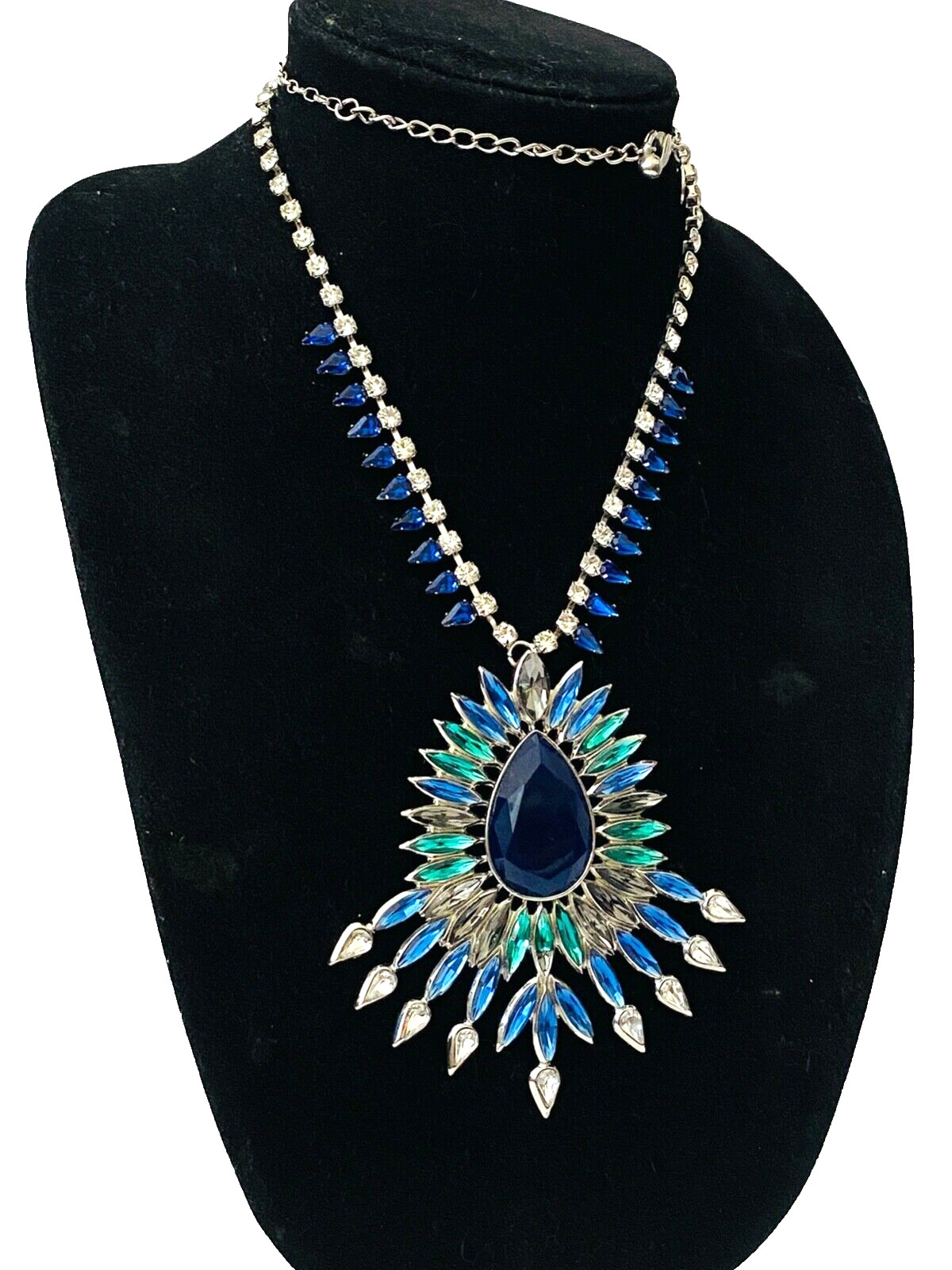 WOW! Chico's Huge Statement Rhinestone Pendant Lo… - image 2