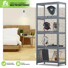 23"Display Cabinet 4 Tier Wine Showcase Filp Up Acrylic Door Craft Storage Shelf