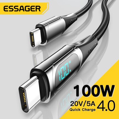 Essager PD 100W USB C TO USB Type C Cord Cable Fast Charger For Samsung MacBook