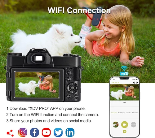 4K digital camera photography, 48MP full high definition camera with WiFi- - Picture 3 of 7