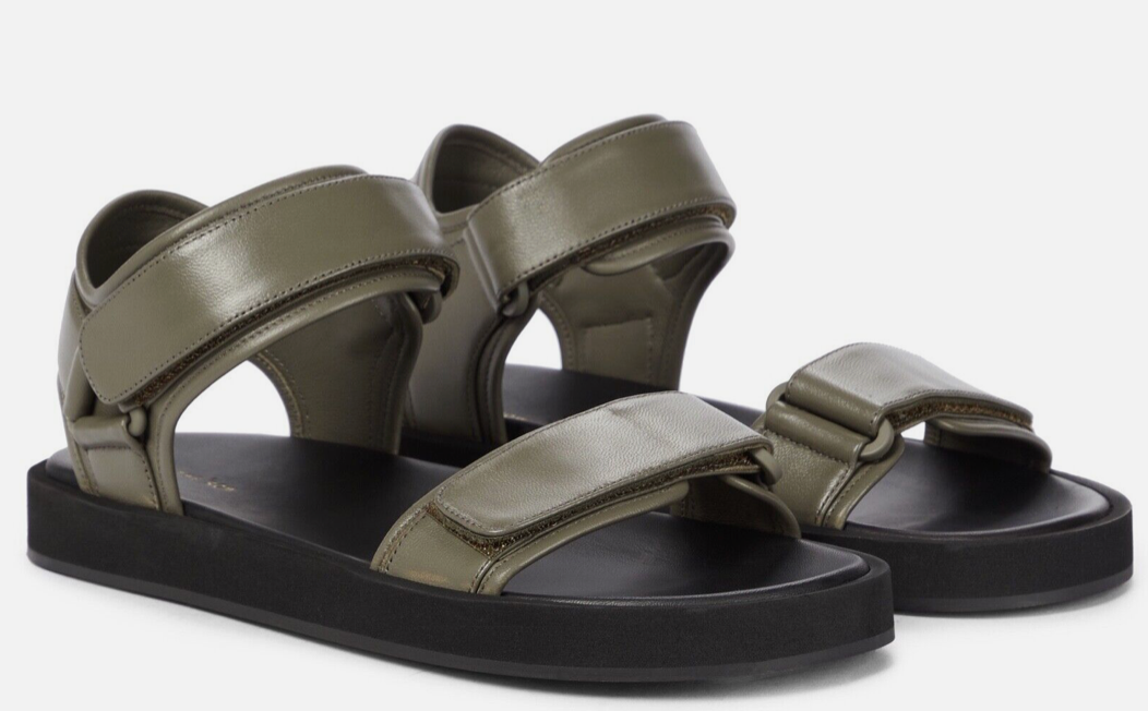 FILA THE ROW Hook and Loop II sandali in pelle verde mangrovia taglia 41 US 11