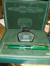 Cross Jade Fountain Pen Jade 18Kt Gold Fine  Pt New In Box Very Rare Beauty 