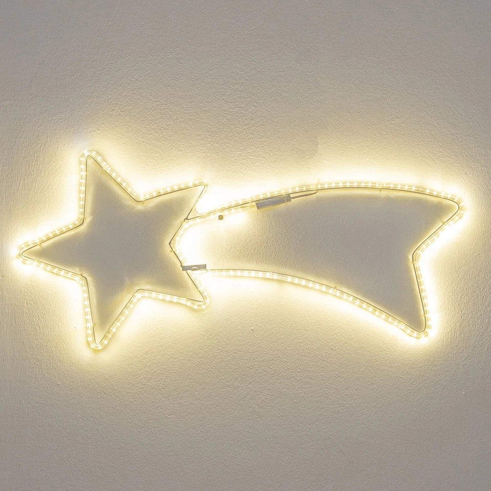 Lotti Stella Cometa Luminosa 65x28 cm con 192 LED Bianco Caldo Telaio in Metallo