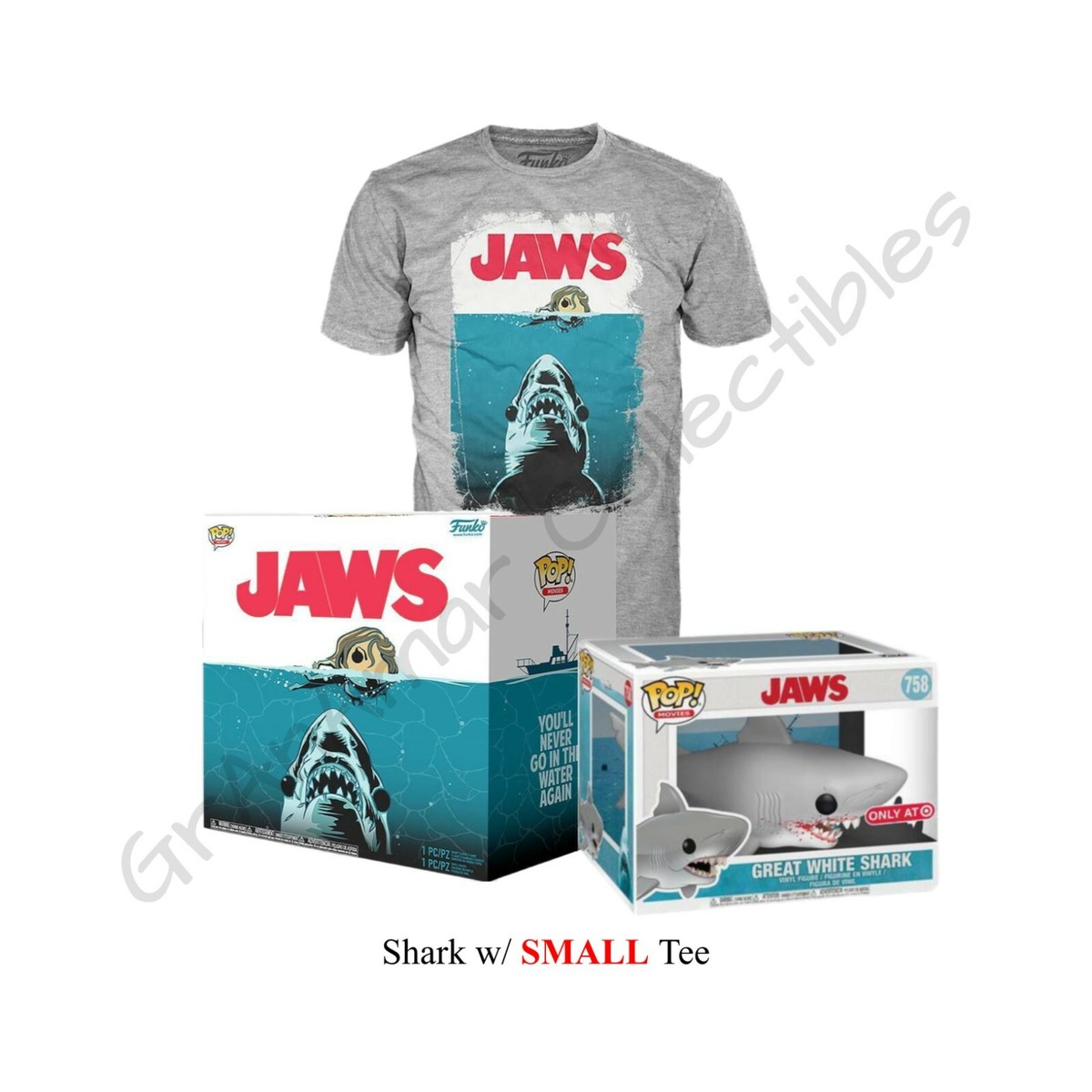 Funko POP! Movies: JAWS #758 [Bloody] & Tee Shirt XL L M or S 