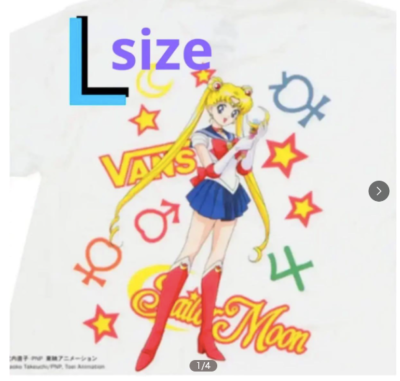 Vans x Sailor Moon collabo Graphic T Shirt White L Size Japan