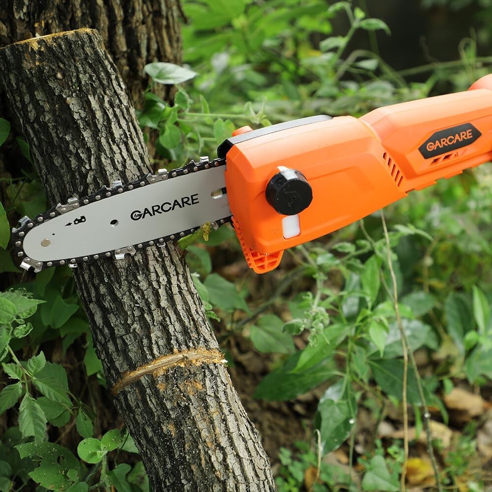 GARCARE Pole Chain Saw Cordless, 20V 2.0Ah Battery Powered 8 In. Chainsaw