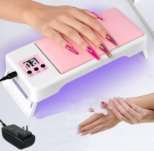 Foldable UV LED Nail Lamp Electric PU Hand Pillow Nail Dryer Machine 2 in 1