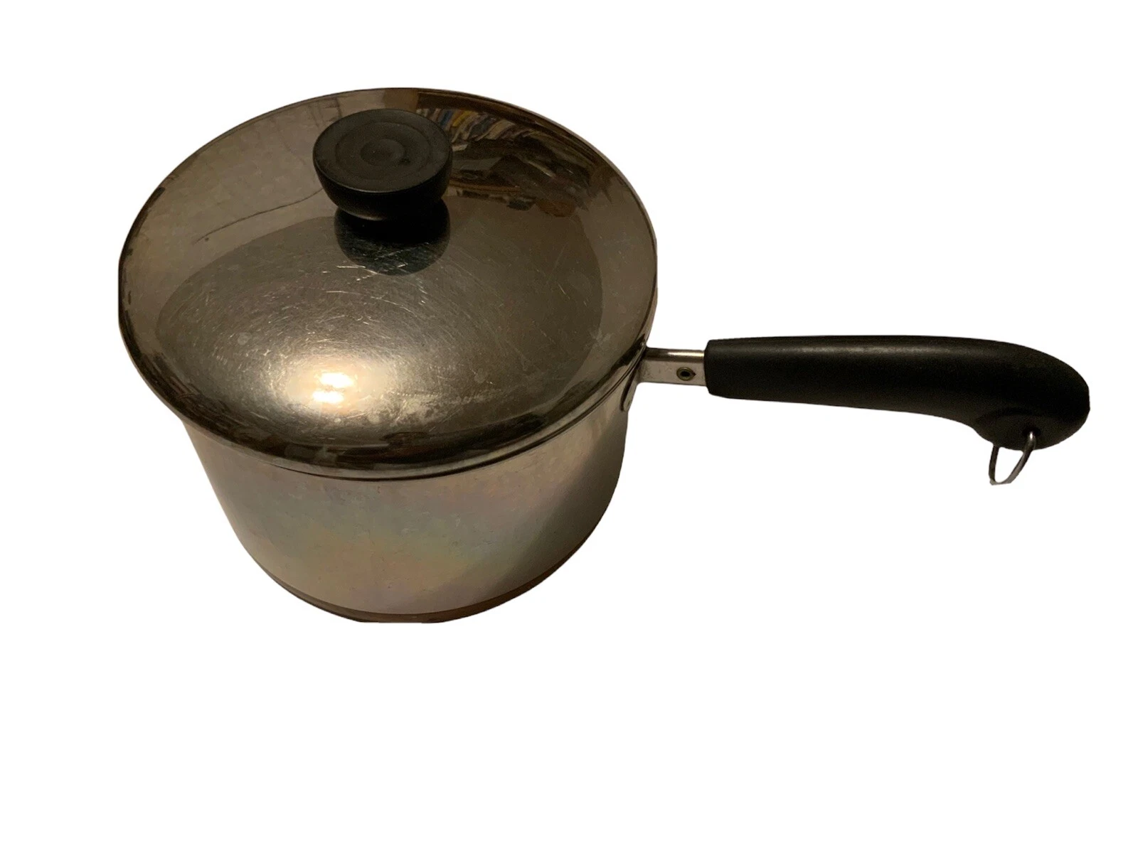 Vtg Revere Ware 1801 3 Quart Saucepan Pot Copper Bottom w/ Lid Clinton Illinois