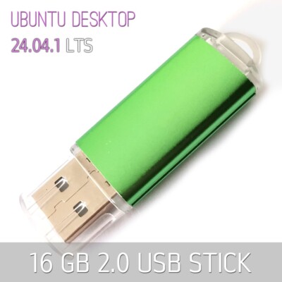 UBUNTU 24.04.1 LTS Linux Betriebssystem - 16 GB USB 2.0 Stick - neuste Version