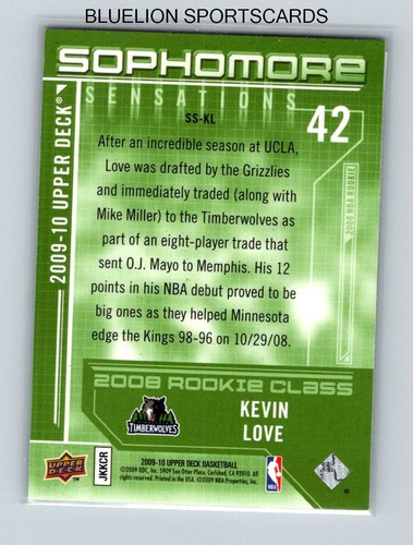 2009-10 Upper Deck - Sophomore Sensations Kevin Love #SS-KL - Picture 2 of 2