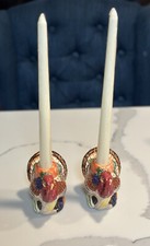 Thanksgiving Turkey Candle Holders - Set of 2 Fall Harvest Taper Holders