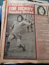 Sk280 Ephemera 1973 Football Picture Jim Henry Dundee United 