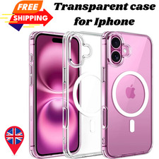MagSafe Compatible Crystal Clear TPU + PC Shockproof Case For iPhone 17 16 15 14