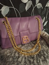 Mauve Handbag Tkmax with Gold Chain Handles and Shoulder Strap Great Condition
