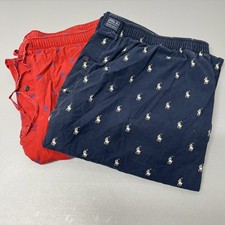 Polo Ralph Lauren all over pony print men  s pajama pants two pair red blue XL