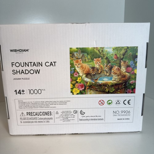 Set of 2 **Jigsaw Puzzles 1000 Pieces - WISHDIAM for Adults - Cats Kitten in... - Picture 5 of 6