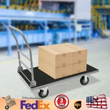 997.9kg/2200lbs Platform Truck Cart Push Cart  Heavy Duty Moving Hand Trolley
