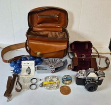 Vintage Zeiss Ikon Contaflex I 35mm Camera Tessar 45mm f/2.8 Case Flash Kit