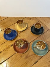 Figgjo Flint Norway Demitasse 5 Cup & Saucer Set Excellent Quality