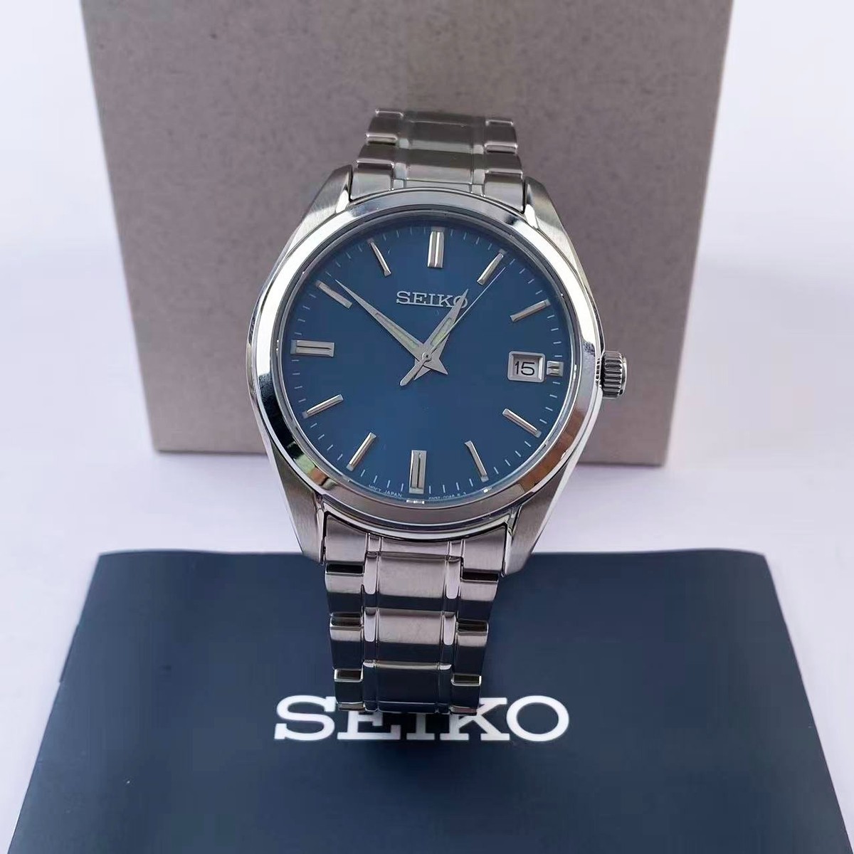 New Seiko Essentials SUR525 Blue Dial Stainless Steel Men's Quartz
