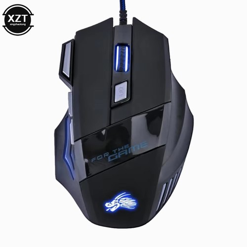 LED Optical PC Gaming Mouse USB Wired Programmable 7 Buttons 5500 DPi Mice Gamer - Picture 2 of 7