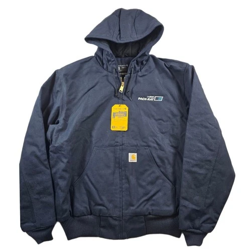 Carhartt Duck Jacket Mens Medium Navy Cotton Flannel Lined Active OJ0140-M NEW - product listing photo