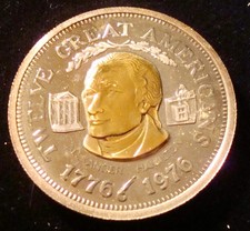 1976 Alexander Hamilton Twelve Great Americans Medal .999 Silver 26.40g