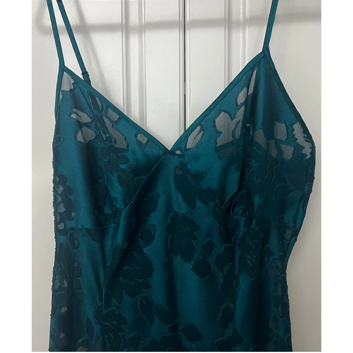 UNDERCOVER Abito Slip Vintage Victoria's Secret Lingerie Raso Verde Smeraldo Taglia M