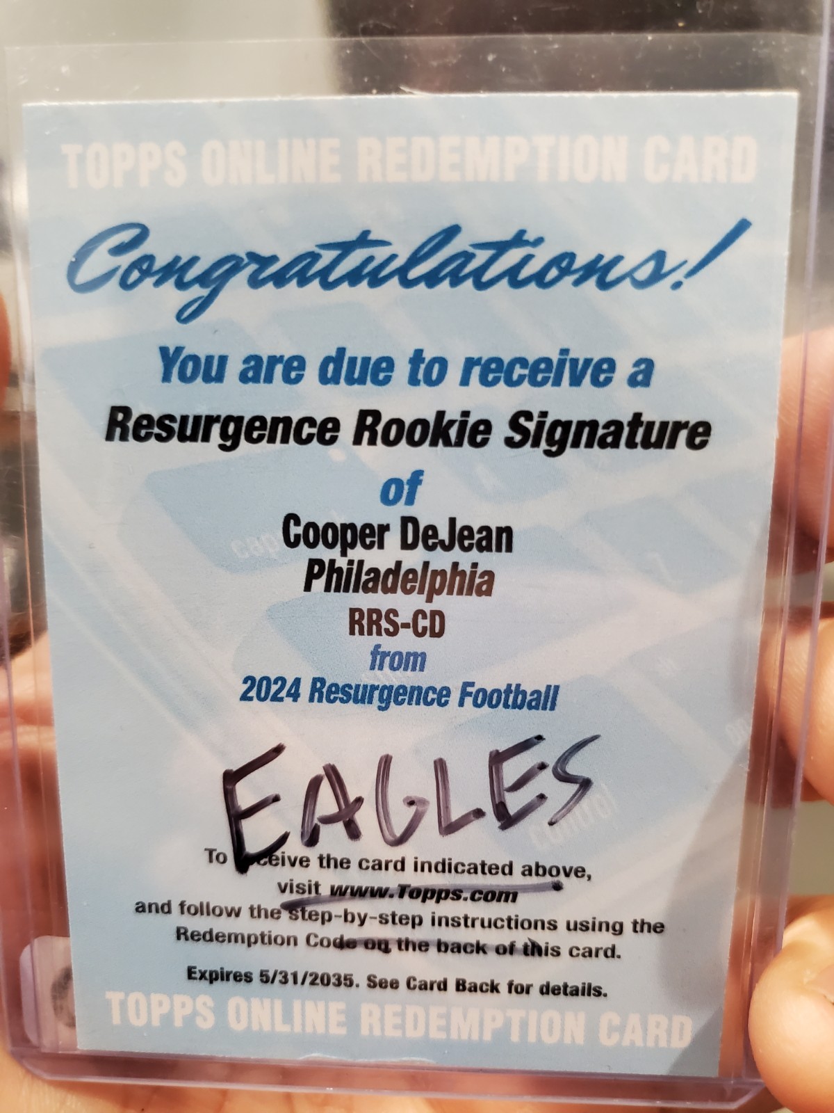 COOPER DEJEAN 2024 TOPPS RESURGENCE ROOKIE SIGNATURES RC AUTO