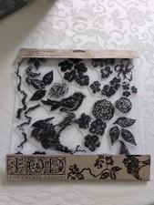 Iron Orchid Designs Stamps Birds Branches  Blossoms IOD Preowned