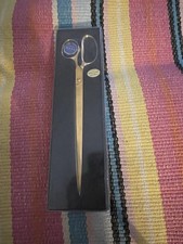 Vtg Solingen Germany 9  Gold-Plated Dressmaker Tailor Scissors Shears Boxed New