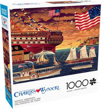 Buffalo Games 1000 Piece Jigsaw Puzzle Patriotic Harborview Charles Wysocki NEW
