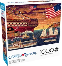 Buffalo Games 1000 Piece Jigsaw Puzzle  Patriotic Harborview Charles Wysocki NEW