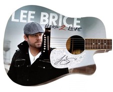 Lee Brice Signed Hard 2 Love Album LP Cd Graphics 1/1 Acoustic Guitar ACOA