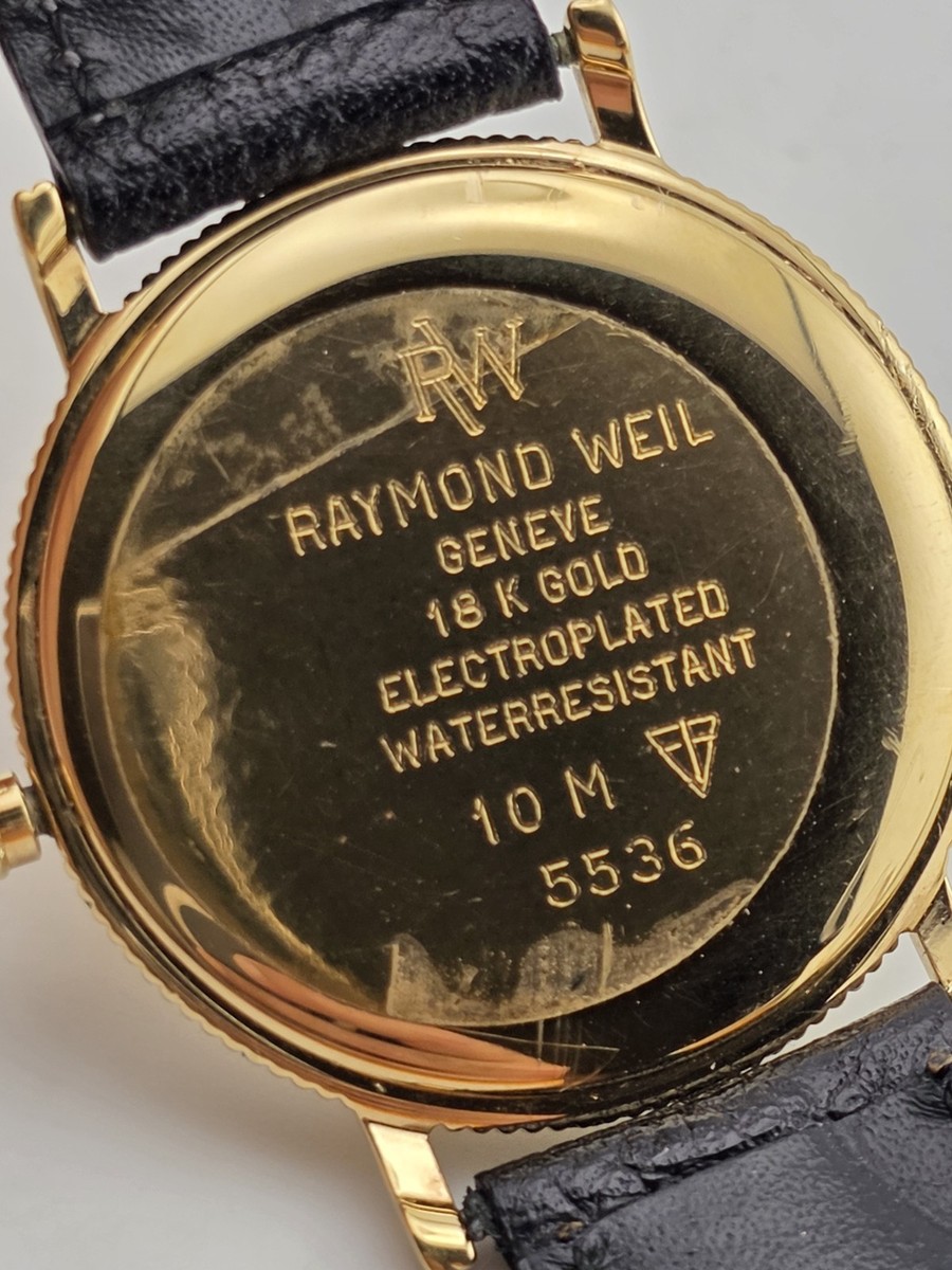 Vintage Raymond Weil Geneva 5536 18k Gold Electroplated Quartz