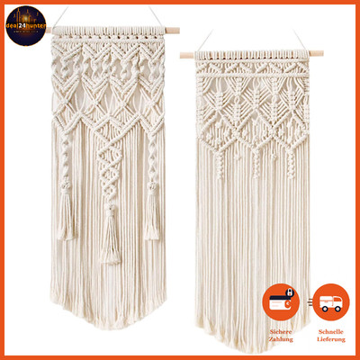 Makramee Wandbehang Boho Deko Gewebter Wandteppich 71-73cm für Zuhause