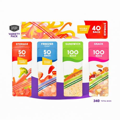 Berkley Jensen Food Storage Bags Variety Pack – New Sealed – Bulk Value - Picture 12 of 14