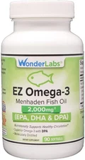 Atlantic Menhaden Fish Oil Omega-3 2000 mg, Burpless, Made in The USA,... 