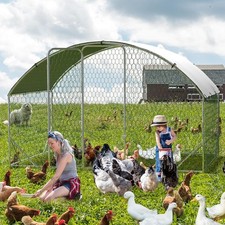 Gravee Metal Chicken Coop, Dome Chicken Coop with Waterproof and Anti-UV Cover