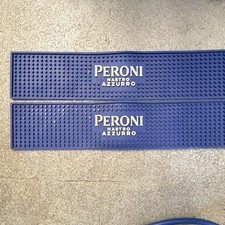 Peroni Nastro Azzurro Blue Rubber Rectangular Bar Mat Set of 2