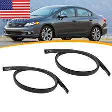 Pair Black Roof Trim Molding Kit Fit for 2012-2015 Honda Civic Sedan 4-Door