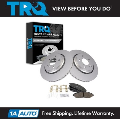 TRQ Front Premium Ceramic Brake Pad & Coated Rotor Kit for Honda Acura