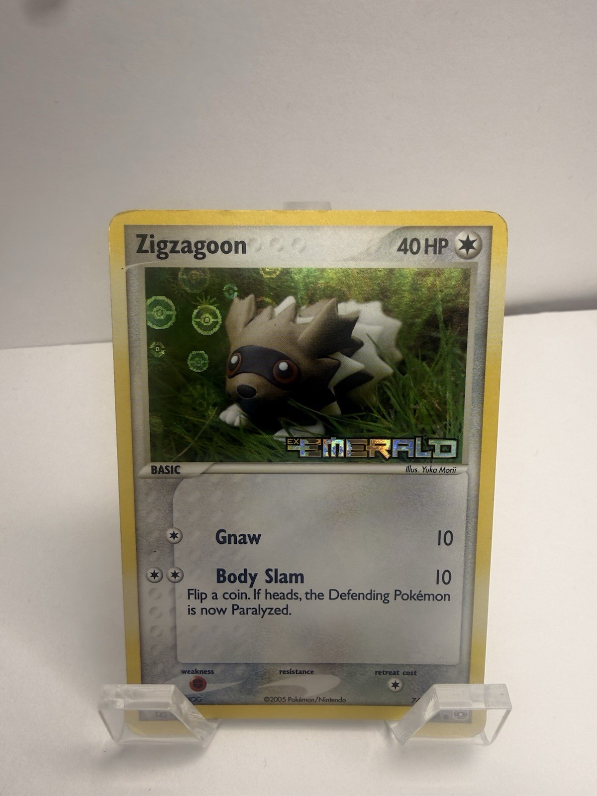 Pokemon TCG Zigzagoon 74/106 (2005) EX Emerald Reverse Holo Stamped Card