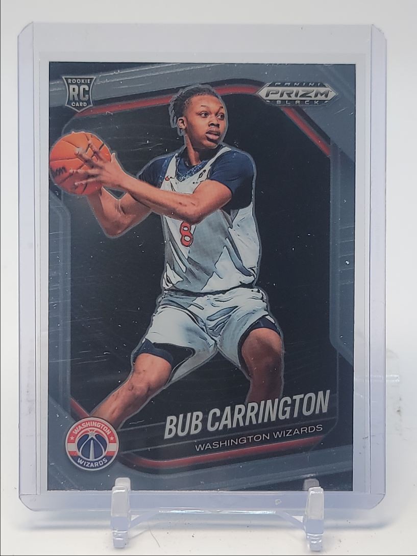 BUB CARRINGTON 2024-25 PANINI PRIZM BLACK BASKETBALL ROOKIE #92 RC Q4832