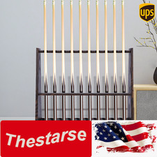 10 Holes Pool Stick Holder Floor Standing Golf Clubs Billiard Rods Bracket Shelf